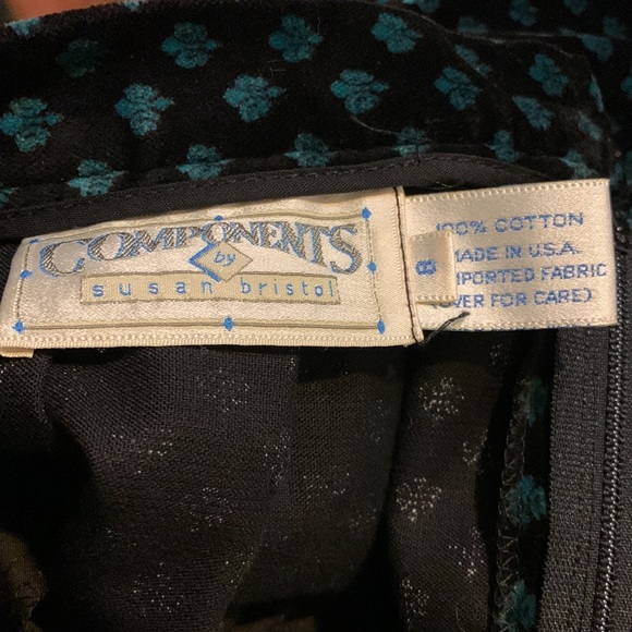 Vintage Susan Bristol 100%Cotton Velvet Fit n Flare Party Red Rosette - Picture 6 of 6